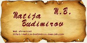 Matija Budimirov vizit kartica
